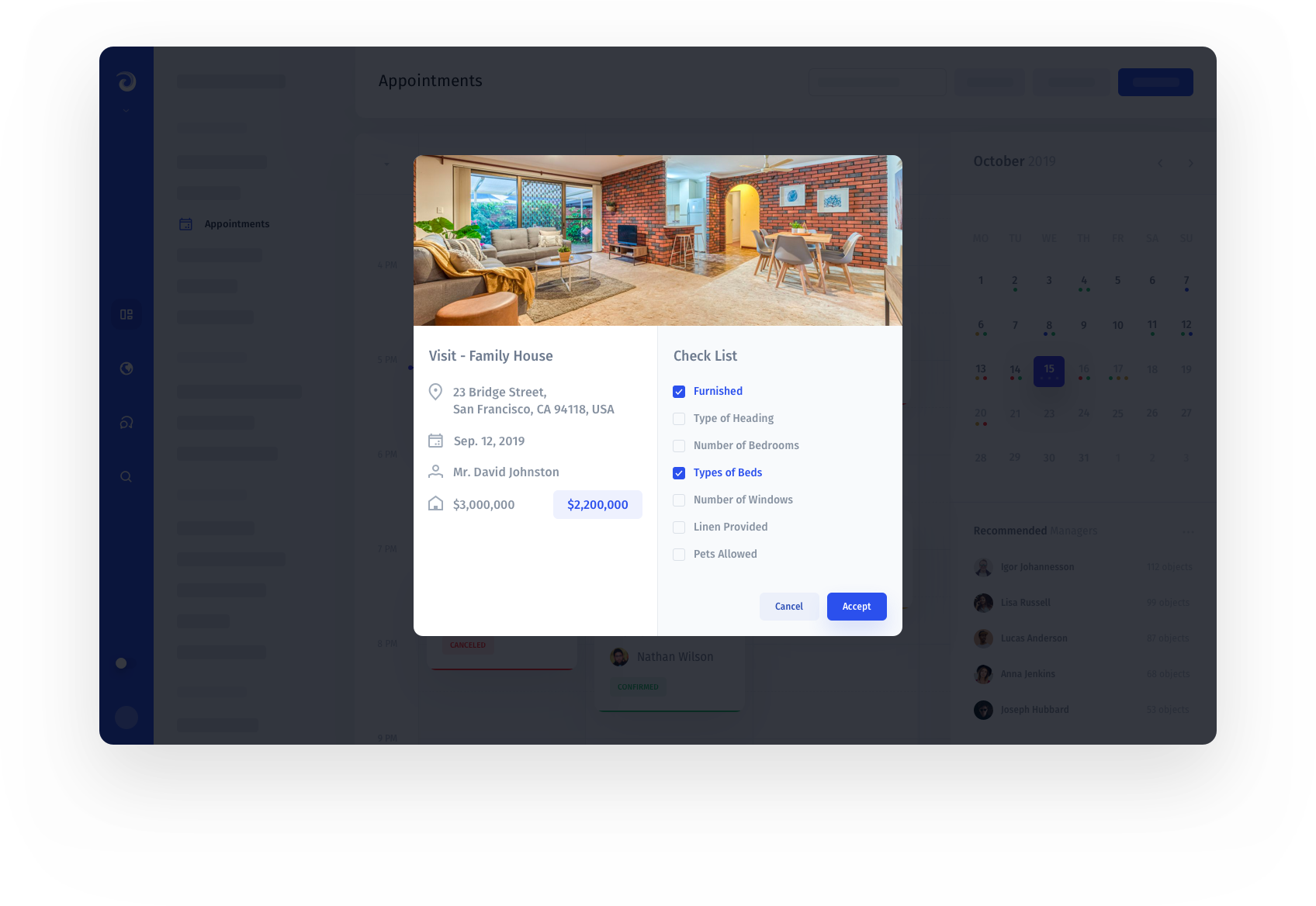 Managing property viewing requests