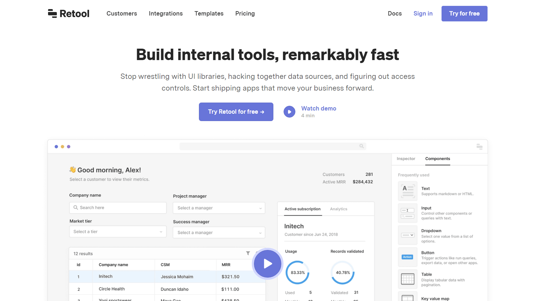 Retool Interface