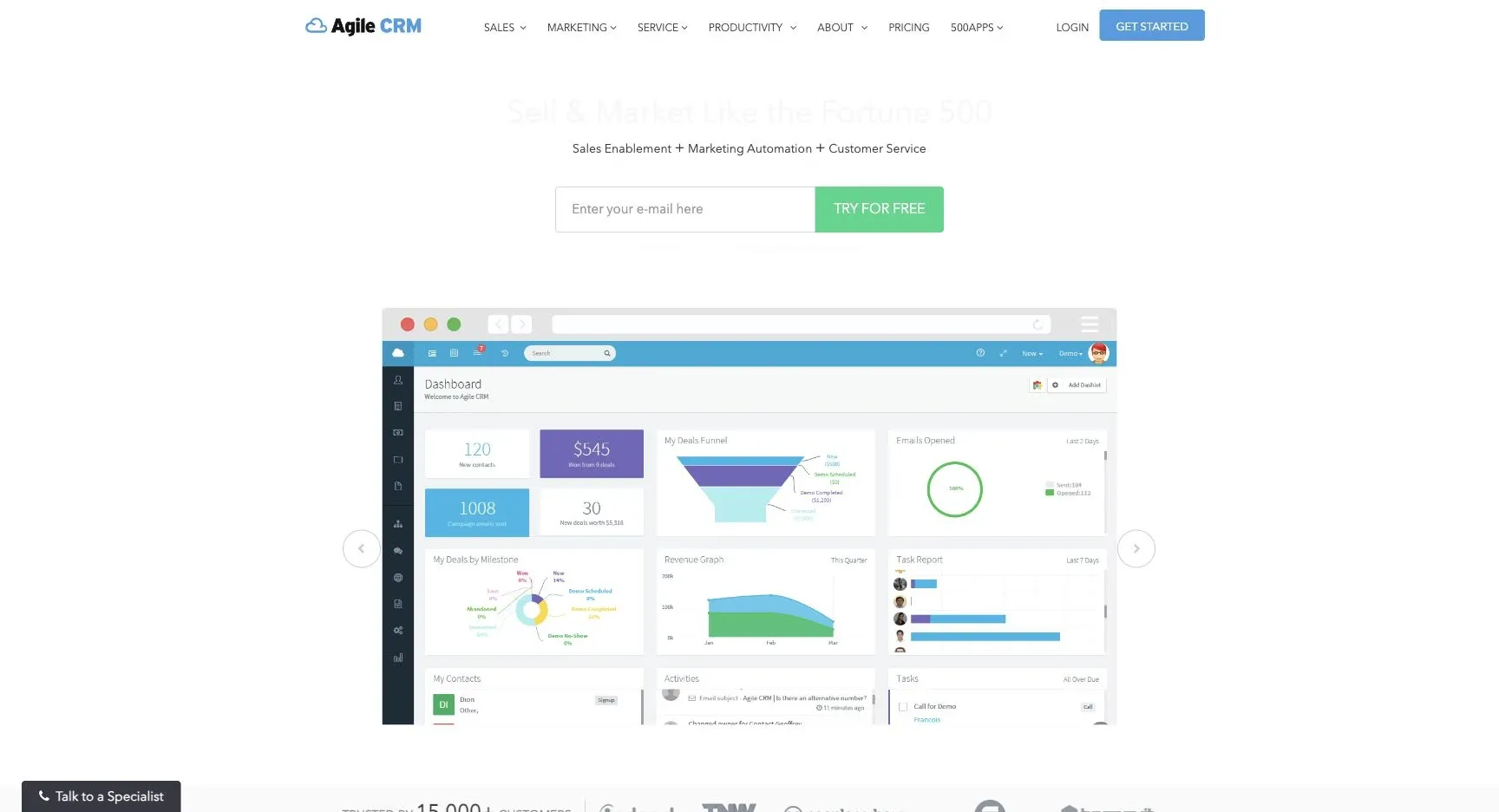 Agile CRM — Official product website overview.