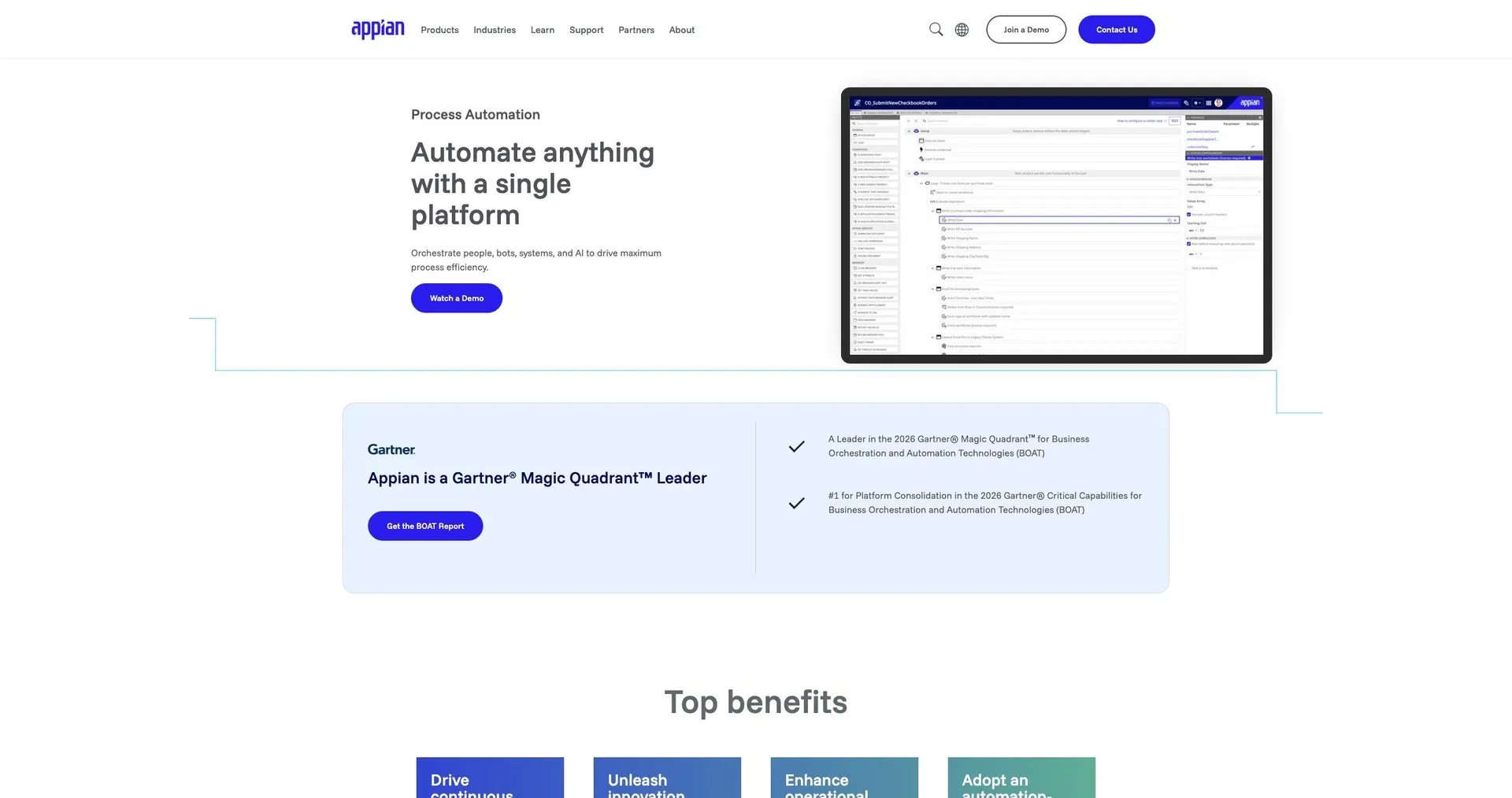 Appian — Screenshot of the official product website.