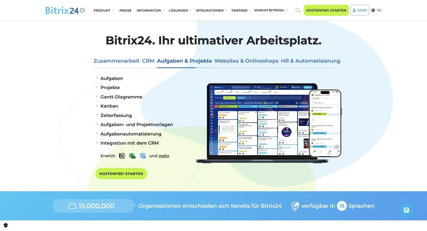 Bitrix24 — Official product website overview (German regional page).