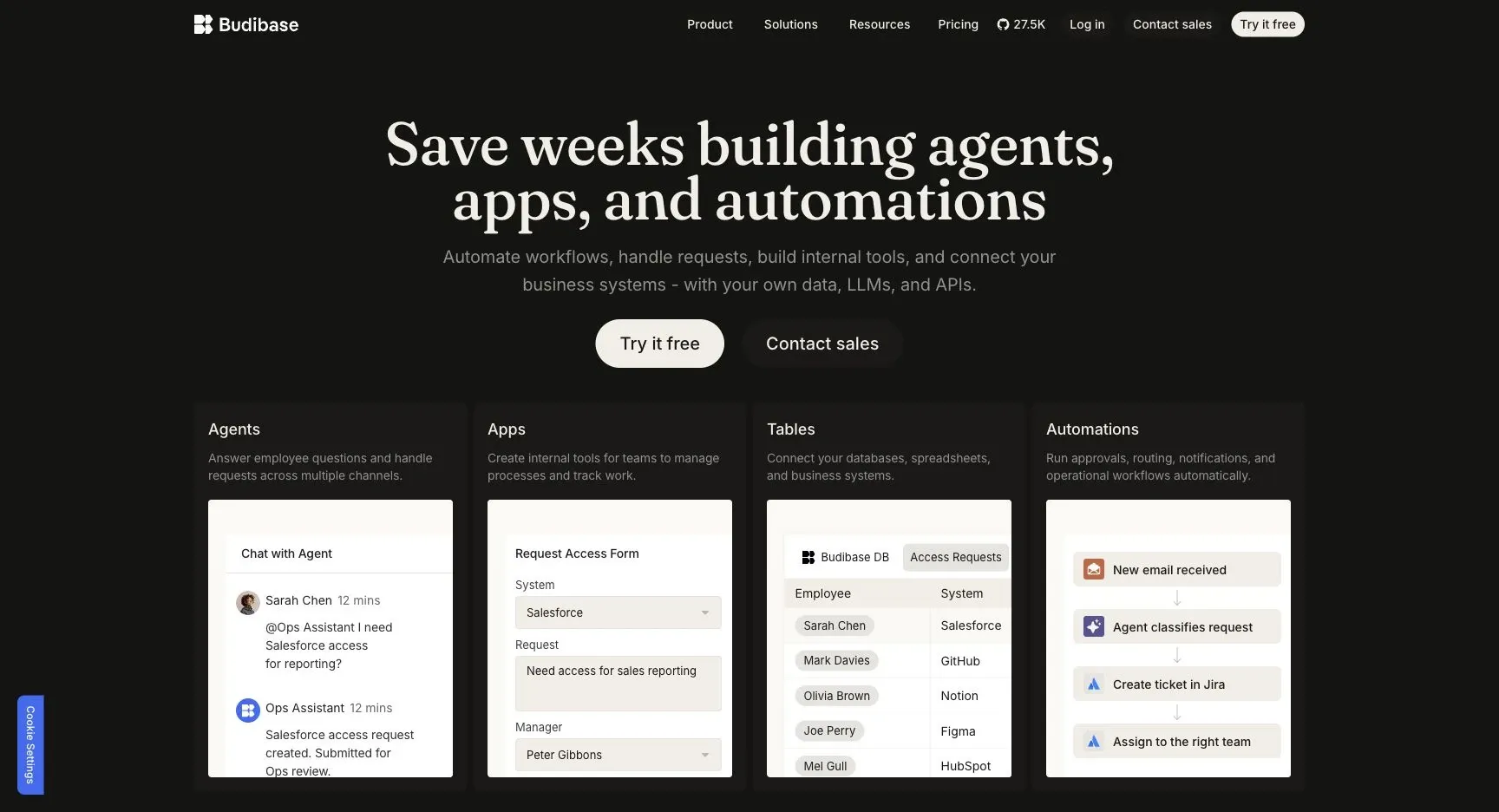 Budibase — Official product website overview.