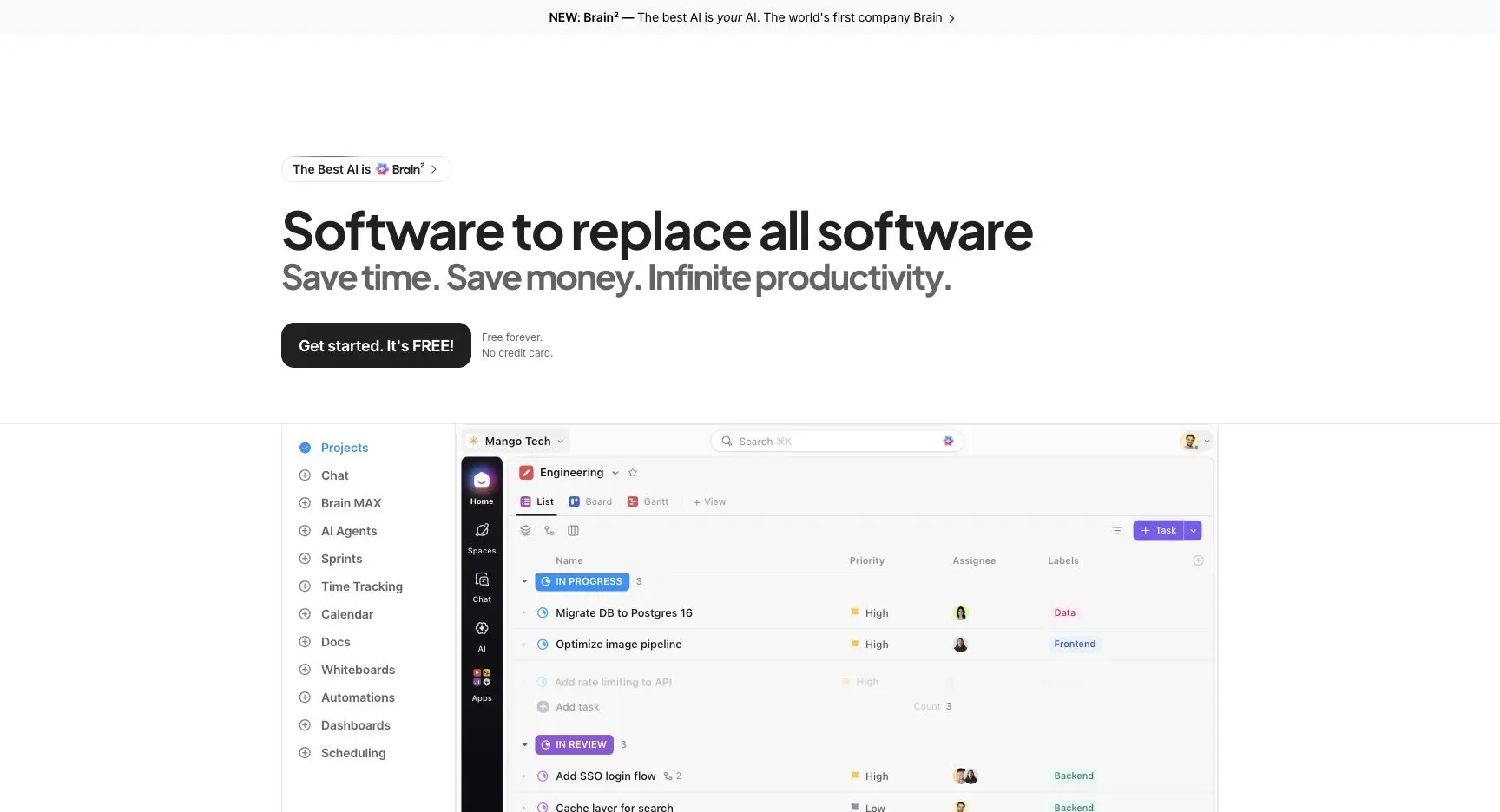 ClickUp: Official product website overview.