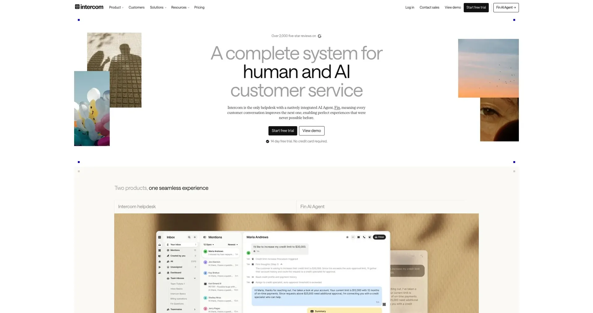 Fin by Intercom — Screenshot of the official product website.