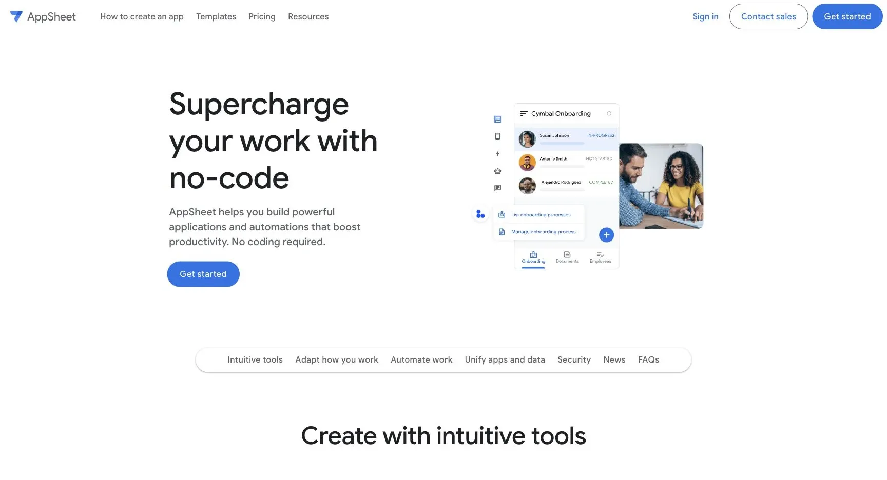 Google AppSheet — Official product website overview.