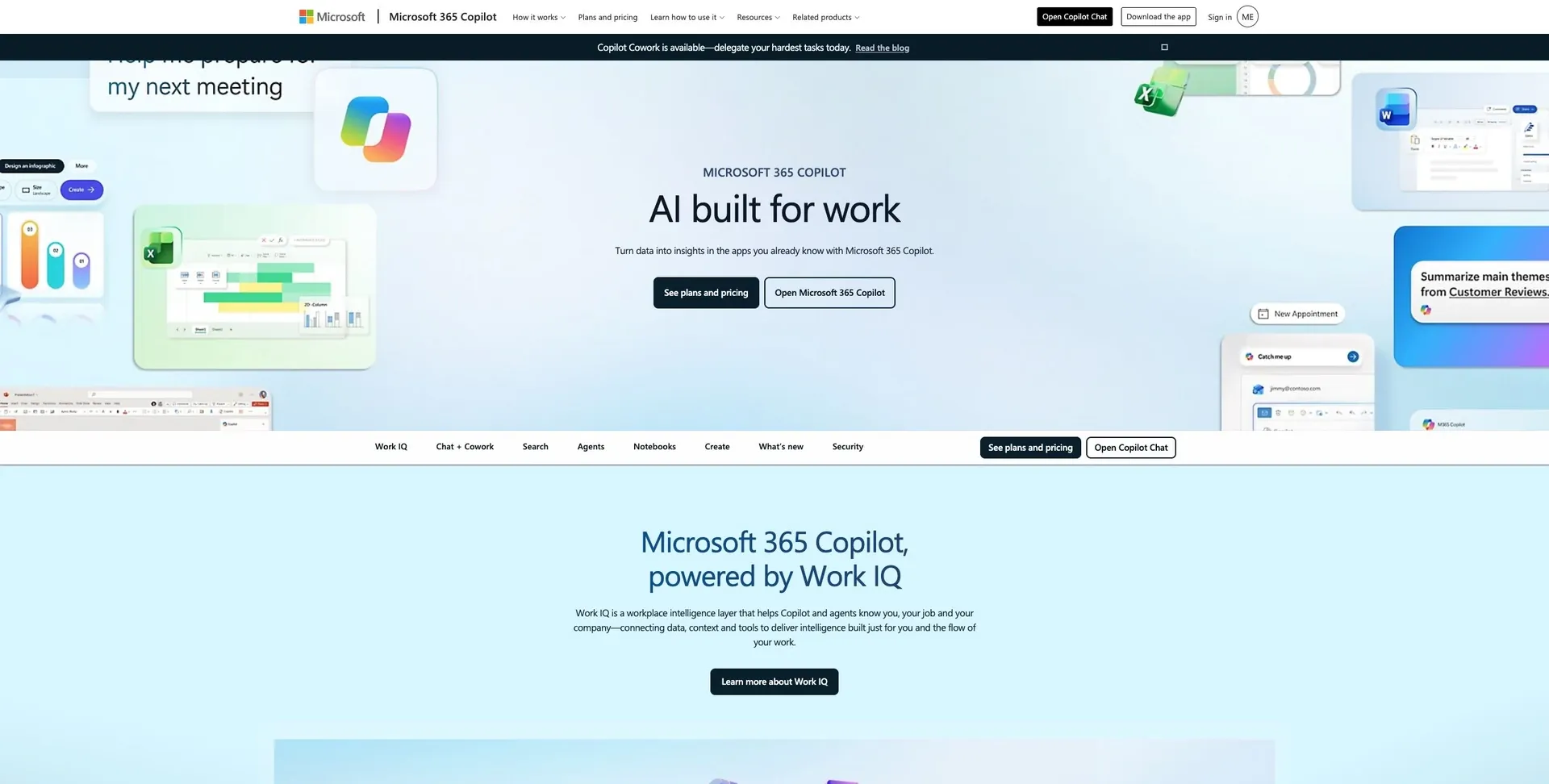 Microsoft 365 Copilot — Screenshot of the official product website.