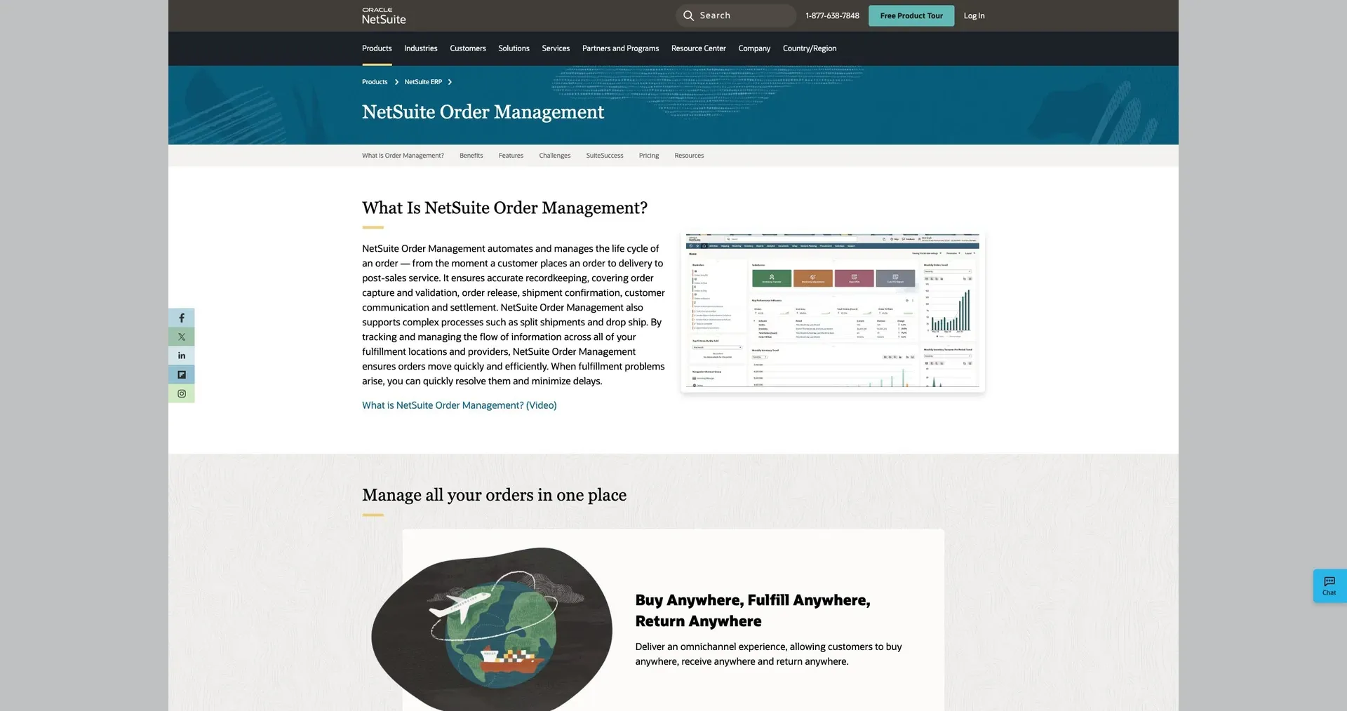 NetSuite Order Management — Screenshot of the official product website.