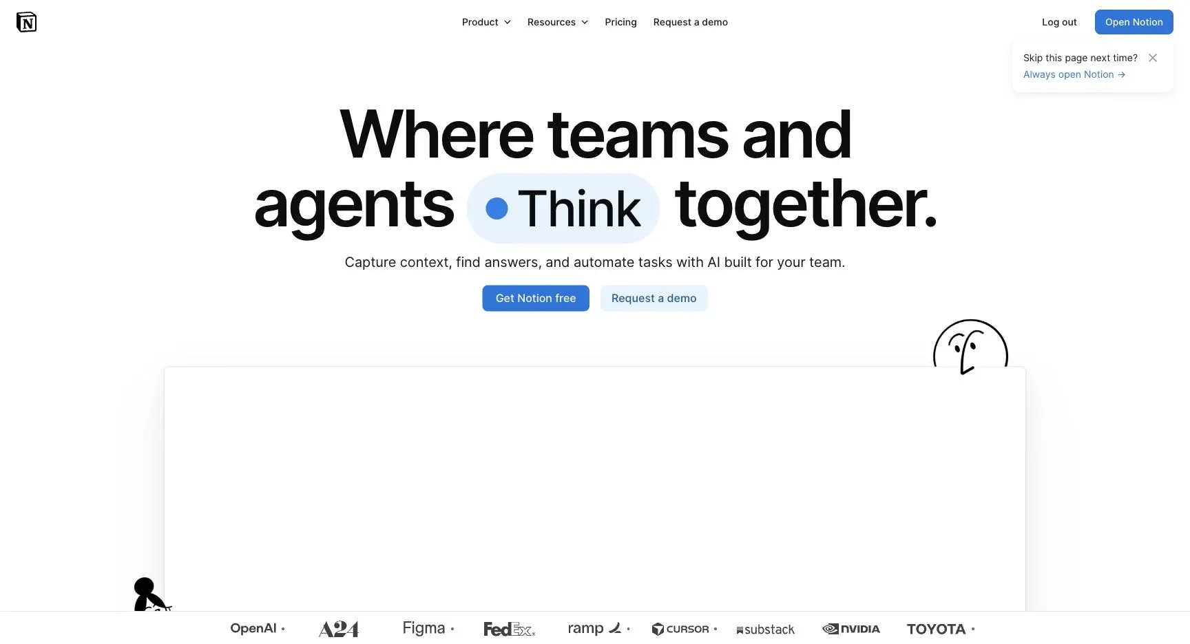 Notion: Official product website overview.