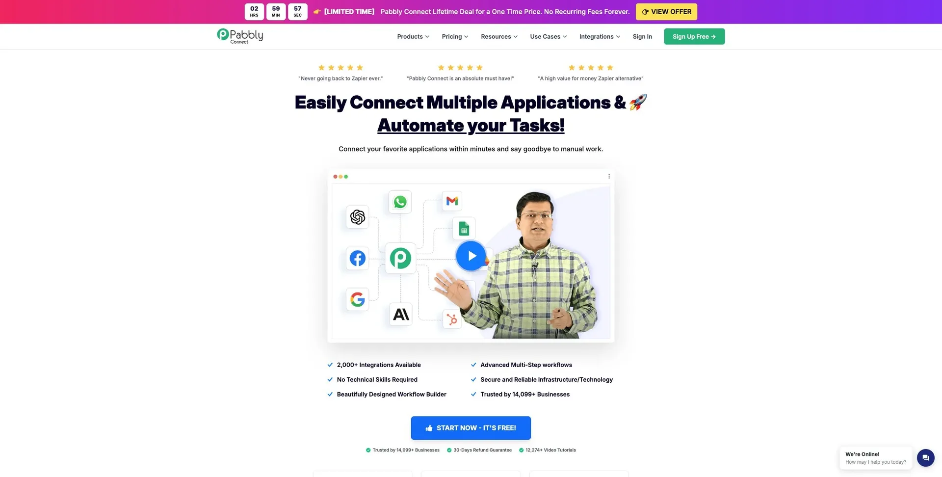 Pabbly Connect — Screenshot of the official product website.