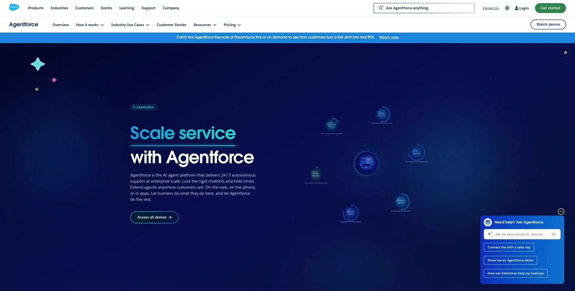 Salesforce Agentforce — Screenshot of the official product website.