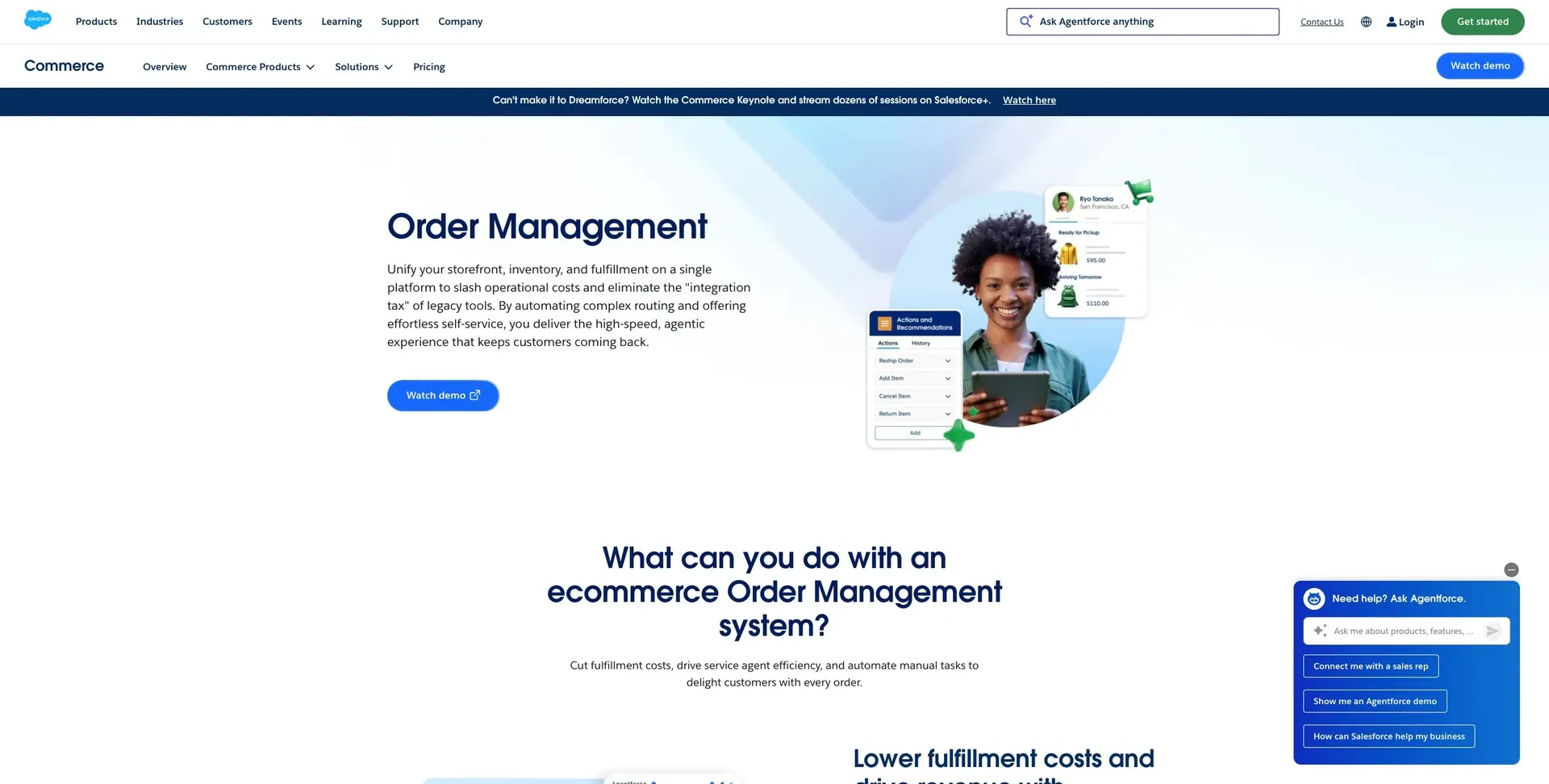 Salesforce Order Management — Screenshot of the official product website.