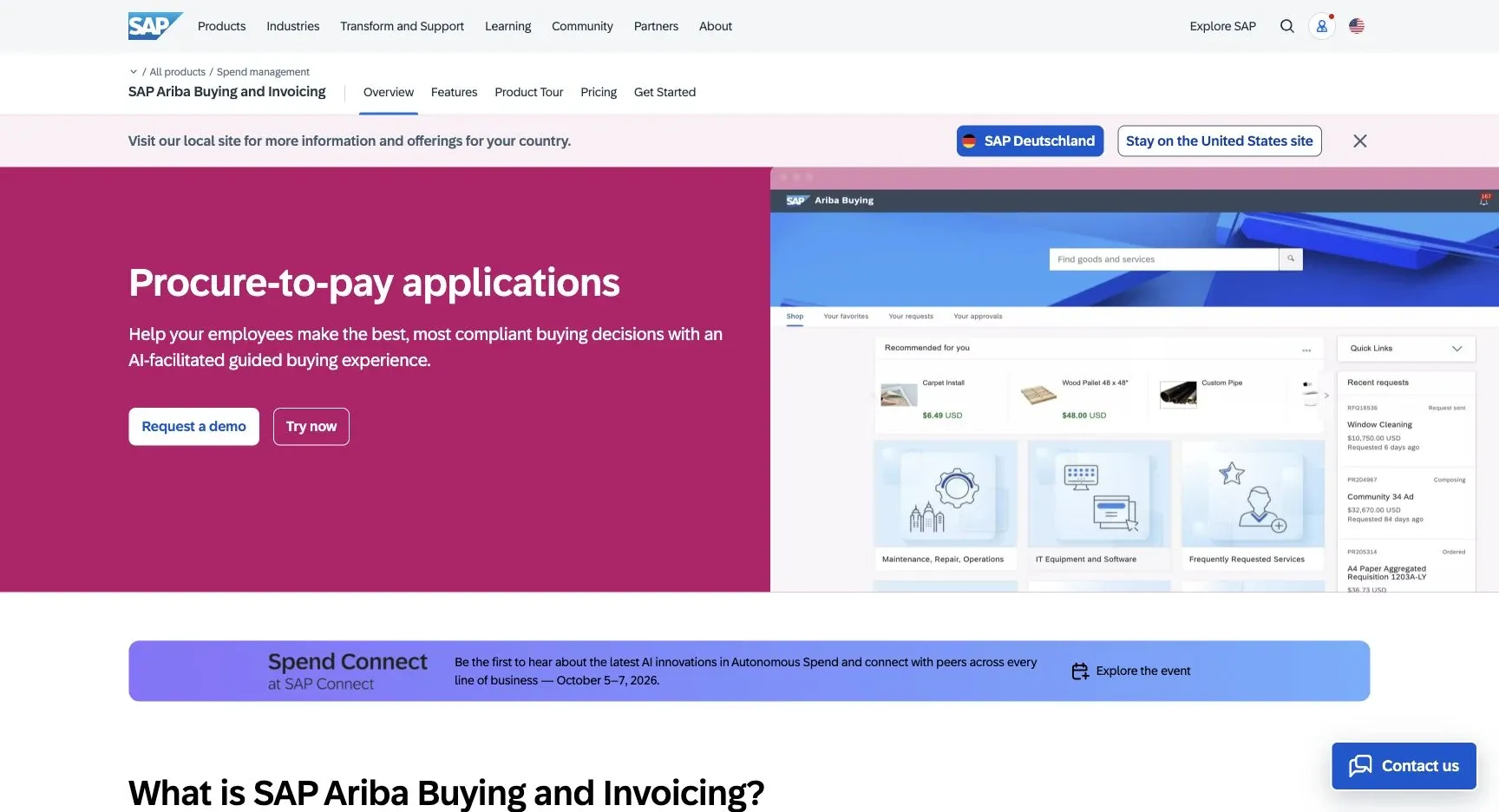 SAP Ariba — Official product website overview.