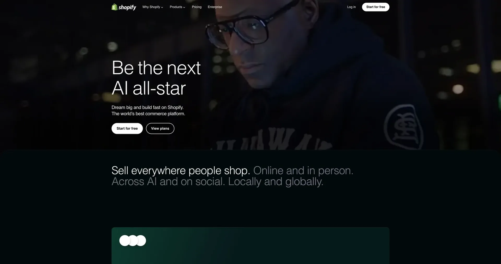 Shopify — Screenshot of the official product website.