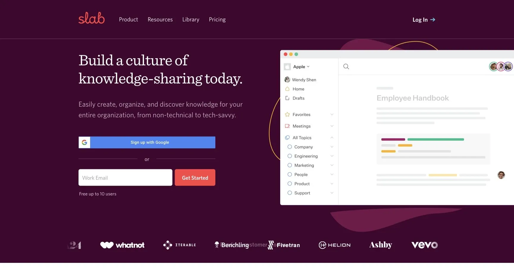 Slab — Official product website overview.