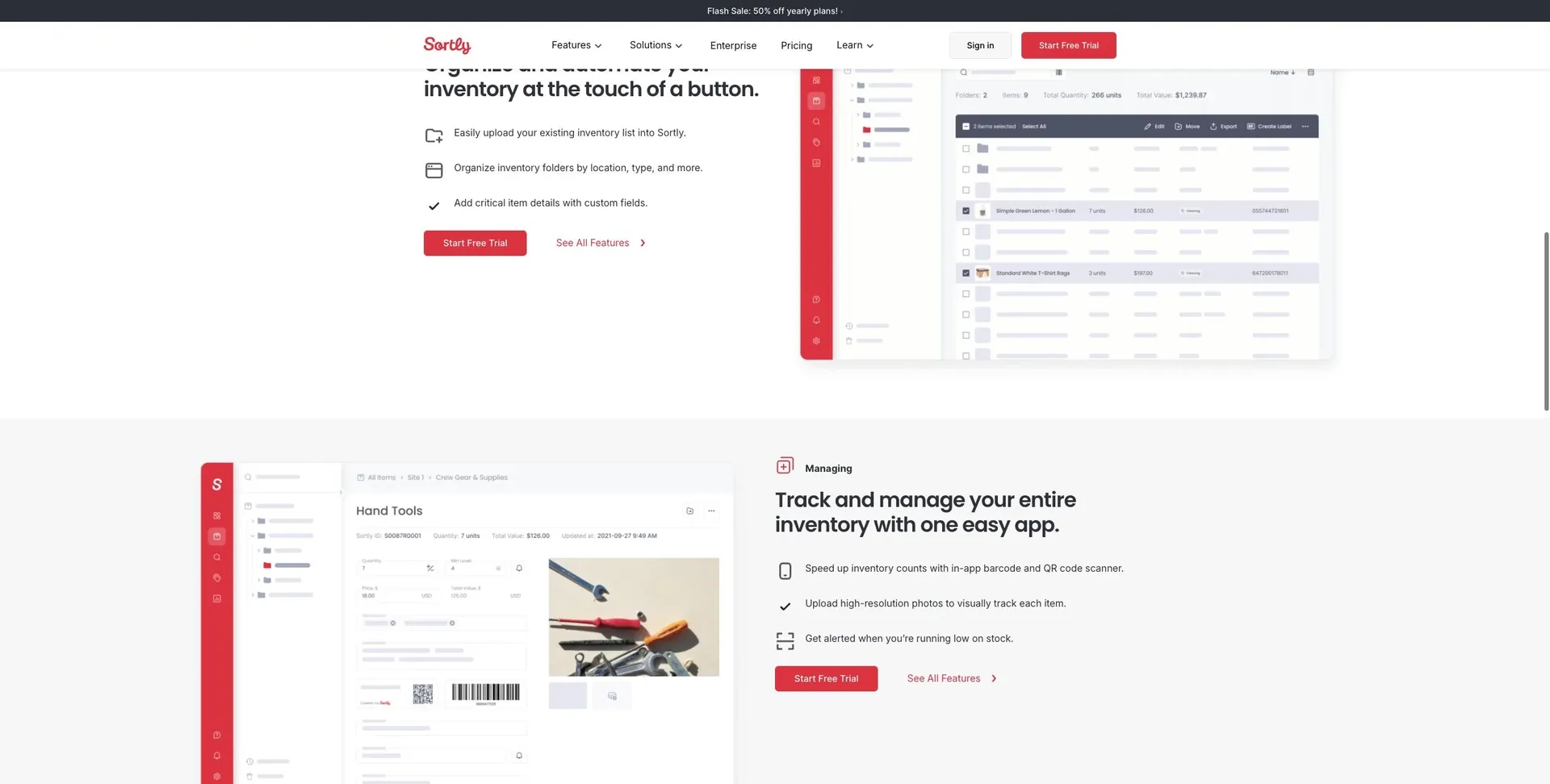 Sortly — Official preview of inventory organization and item management.