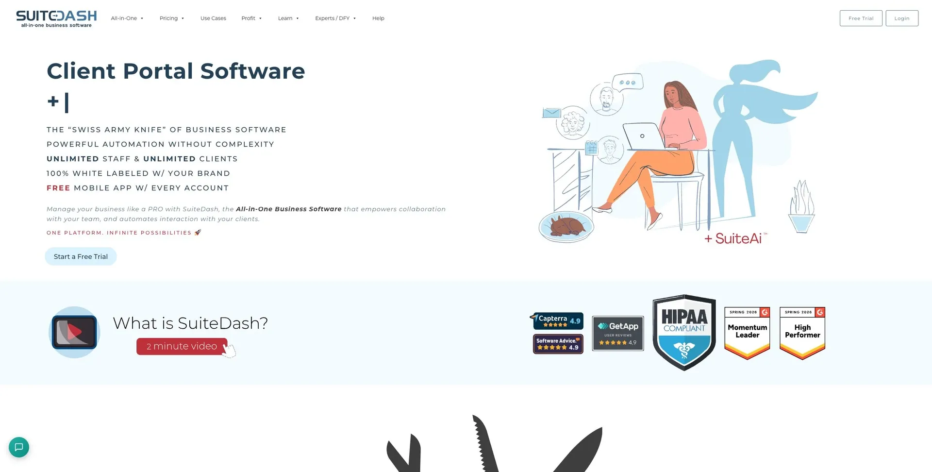 SuiteDash — Screenshot of the official product website.