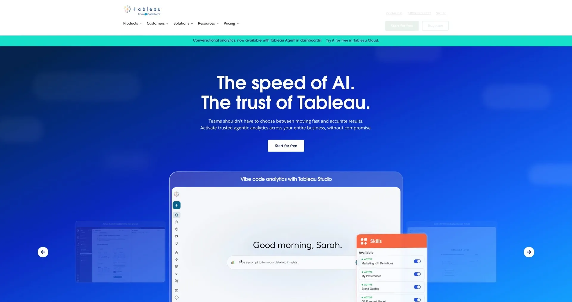 Tableau — Screenshot of the official product website.