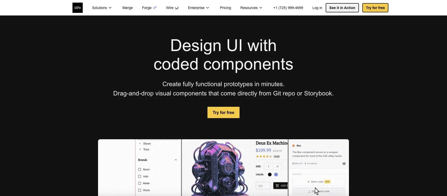 UXPin — Official product website overview.