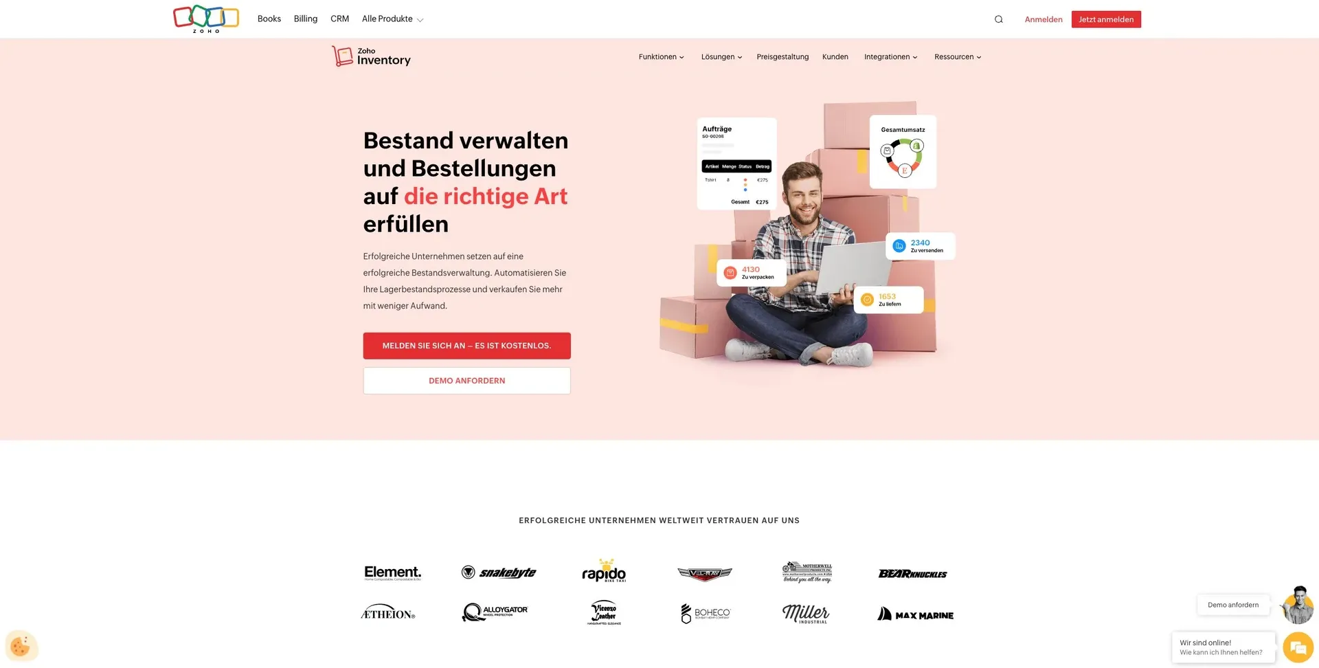 Zoho Inventory — Official Zoho Inventory product overview (German regional page).