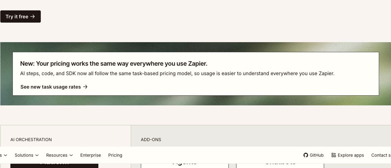 Zapier annual billing selected: entry-tier monthly equivalents