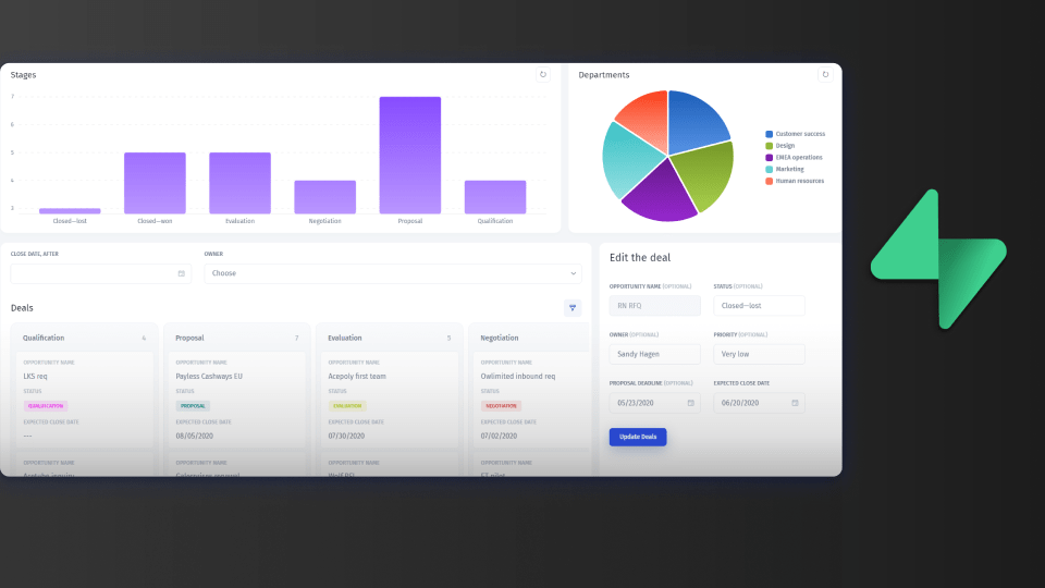 Custom CRM front end on top of Supabase