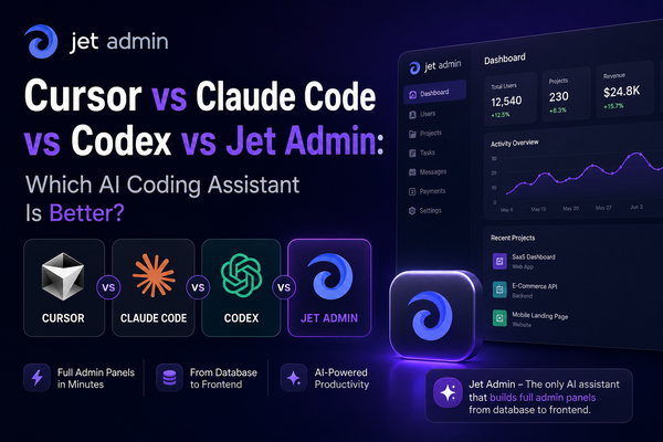 Cursor vs Claude Code vs Codex vs Jet Admin: Which AI Coding Assistant Is Better?